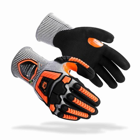 DEFENDER SAFETY A6 Cut Gloves, 13G Liner, Back Hand Impact Resistant, Level 4 Abrasion, Textured Nitrile Coating , Size XL DXG-E21-618XL